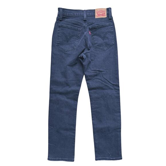 Levi’s Premium Wedgie Straight Ankle Jeans 26 Black Classic Edgy Street Fall - Picture 3 of 6